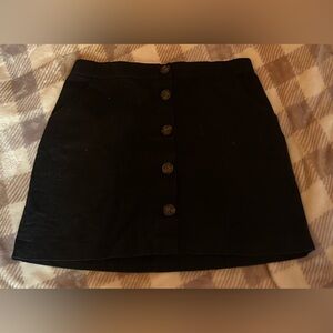 Hollister Black Mini Skirt with Button Detail